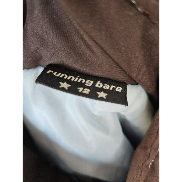 RUNNING BARE lightly padded jacket women's size 12 retro 70s 80s brown blue - Picture 7 of 9